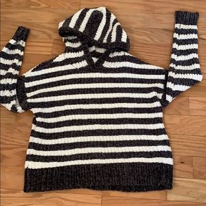 Justice gray and white striped sweater
